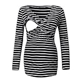 🌹Stillshirt Umstandstop T-Shirt Überlagertes Design Umstandsshirt Schwangerschaft Kleidung Mutterschafts Kurzarm Shirt Stillshirt Umstandstop T-Shirt Umstandsmode Umstandsshirt Schwangerschaft Kleidung Mutterschafts Kurzarm Shirt Still Shirt für Damen Mutter Langarm Stilltop Verdoppelt Geschichteten Mutterschaft Top Stillen Streifen T-Shirt Stilloberteile Damen Stillshirt Stilloberteil Umstandsmode Casual Umstandsoberteil Sommer Stillnachthemd und 3/4 Ärmel Große für Frau