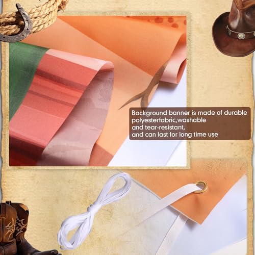 Image of Tudomro 73 x 47 Inch Western Cowboy Backdrop Party Decorations Wild West Large Photo Booth Props Background Door Banner Cowboy Themed Funny Games Supplies for Birthday Party Men