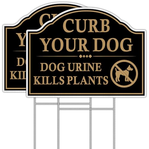 Dog Urine Kills Plants Sign for Yard, 2 Pack 12.6x9.5