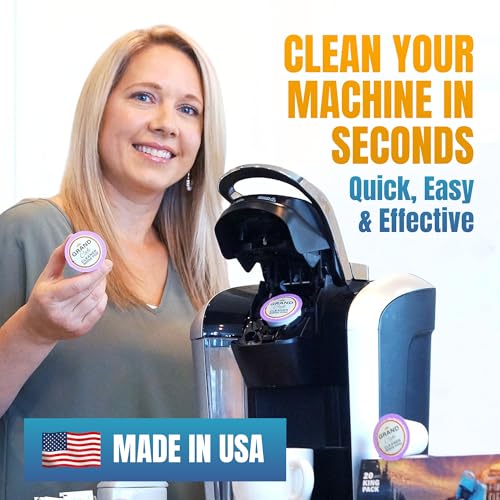 Image of Grand Cafe Keurig Cleaning Pods (20 Pack) - K Cup Cleaner & Rinse Pods for Keurig, Descaler for Coffee Machines, Coffee Maker Descaling Kit, 1.0 & 2.0 Compatible