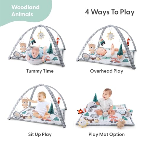 The Peanutshell 7 in 1 Baby Play Gym, Activity Center and Tummy Time Mat, Woodland Animals - Image 3