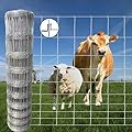 Farm Fence, 4ft x 164ft Galvanized Wire Fencing, Goat, Sheep & Deer, Durable Chain Link Fence, Heavy Zinc Coating Wire Used to Hog Goat Fencing for Yard Garden and Field