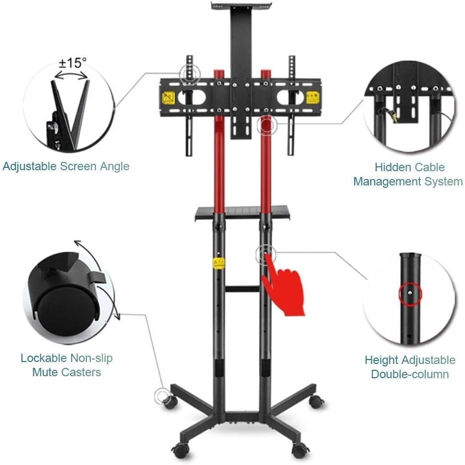 Soporte móvil para TV con ruedas ajustable en altura miniatura 4