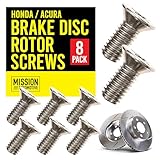 8-Pack of Rotor Screws for Brake Discs - Universal Fit for Honda, Acura, Hyundai and Kia Models -...