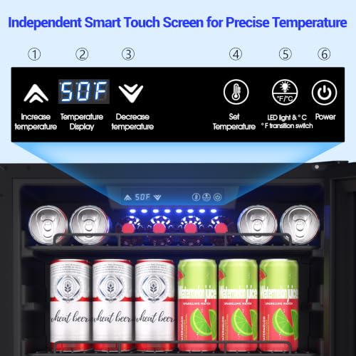 Image of 5.2 cu.ft. Beverage Refrigerator with Glass Door, Mini Fridge Hold 200 Cans