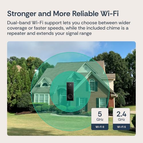 Image of Luna Video Doorbell Camera, 4MP 180 Wide View, Dual-Band WiFi & Chime | Head-to-Toe Coverage & Wider Porch Coverage, Wireless Battery Powered or Hardwired, Two-Way Audio, IP67 Waterproof
