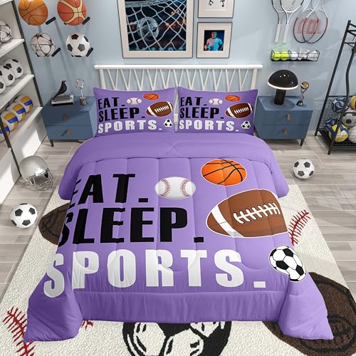 Image of Feelyou Sports Comforter Set Queen Size for Kids Boys Girls