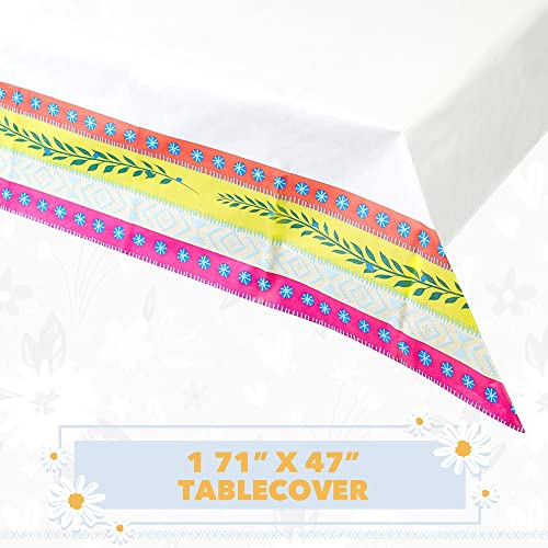 Talking Tables Dinnerware Boho Fiesta Set - 1 Table Cover, 12 Paper Plates (9"), 20 Luncheon Napkins - Sturdy Disposable Bulk Set - Birthday, Bridal Baby Shower, Frida Mexican Mother's Decoration #TOP2
