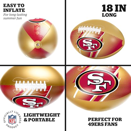 Image of BigMouth 18 inch Inflatable Pool Football Officially Licensed NFL Fan Gear Merchandise Beach Ball Games for Adults and Teens