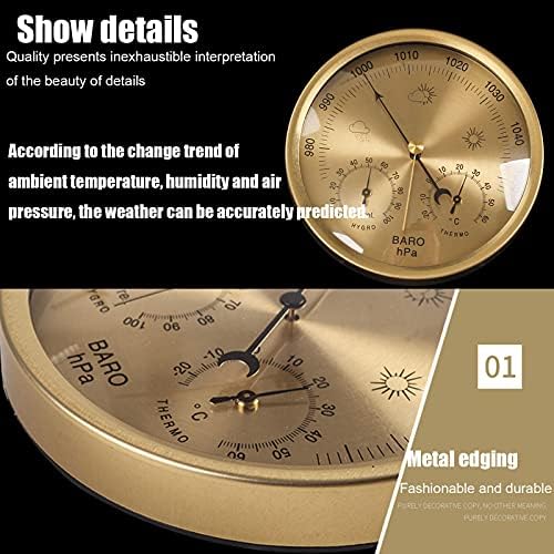 Hygrometer Thermometer,3 in 1 Dial Barometer Thermometer,Weather Station Pressure,Temperature ?Humidity Measurement,Multifunctional Barometer Instrument air Weather Suspension Embedded