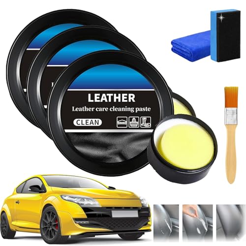 Empêche les fissures du cuir avec le lot de 3 pâtes de nettoyage Leader voiture