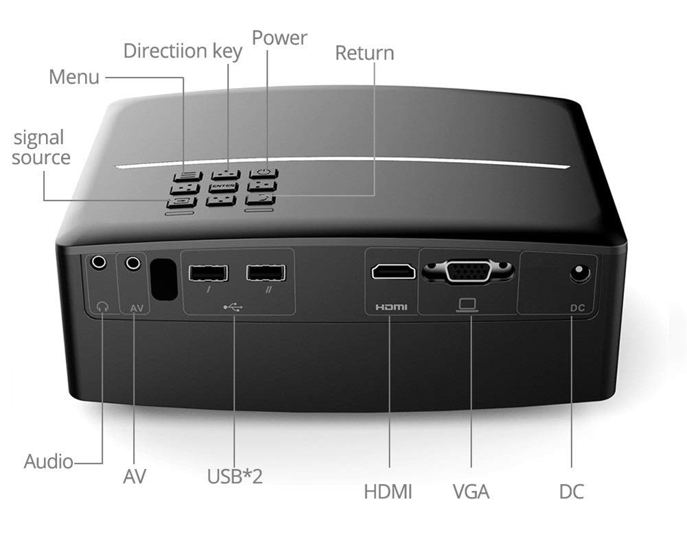 Proiettori Videoproiettore Proiettore LCD 1800Ansi Lumen Full HD 1920 x 1080P LED LCD per Home Theater per Home Theater Entertainment, Feste, Giochi