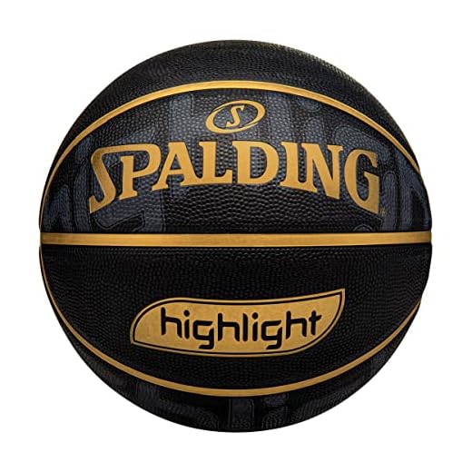 Bola de Basquete Spalding Highlight, Preto e Dourado, 7