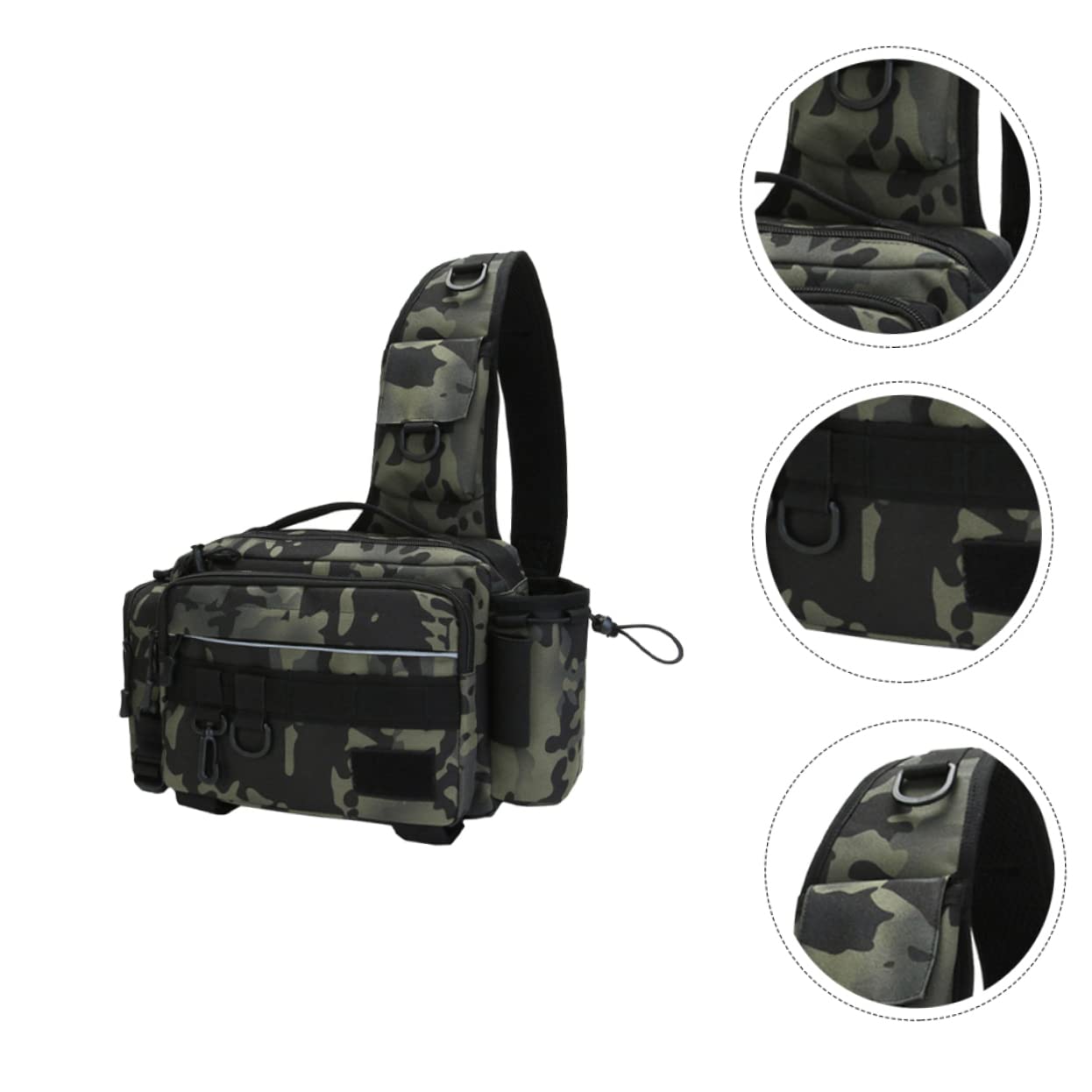 1pieza Bolsa De Pesca De Correa Para Hombro Para Actividades Al Aire Cañas y Accesorios De Pesca Diseño Moderno Camuflaje Nocturno