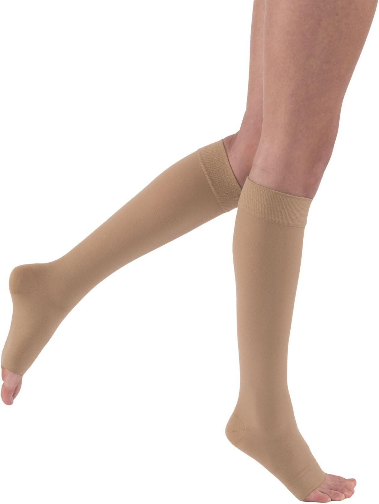 Relief 20-30 mmHg Compression Stockings, Knee High, Open Toe | Compression Socks for Women/ Men for Tired, Aching or Swollen Legs, Minor Varicosities