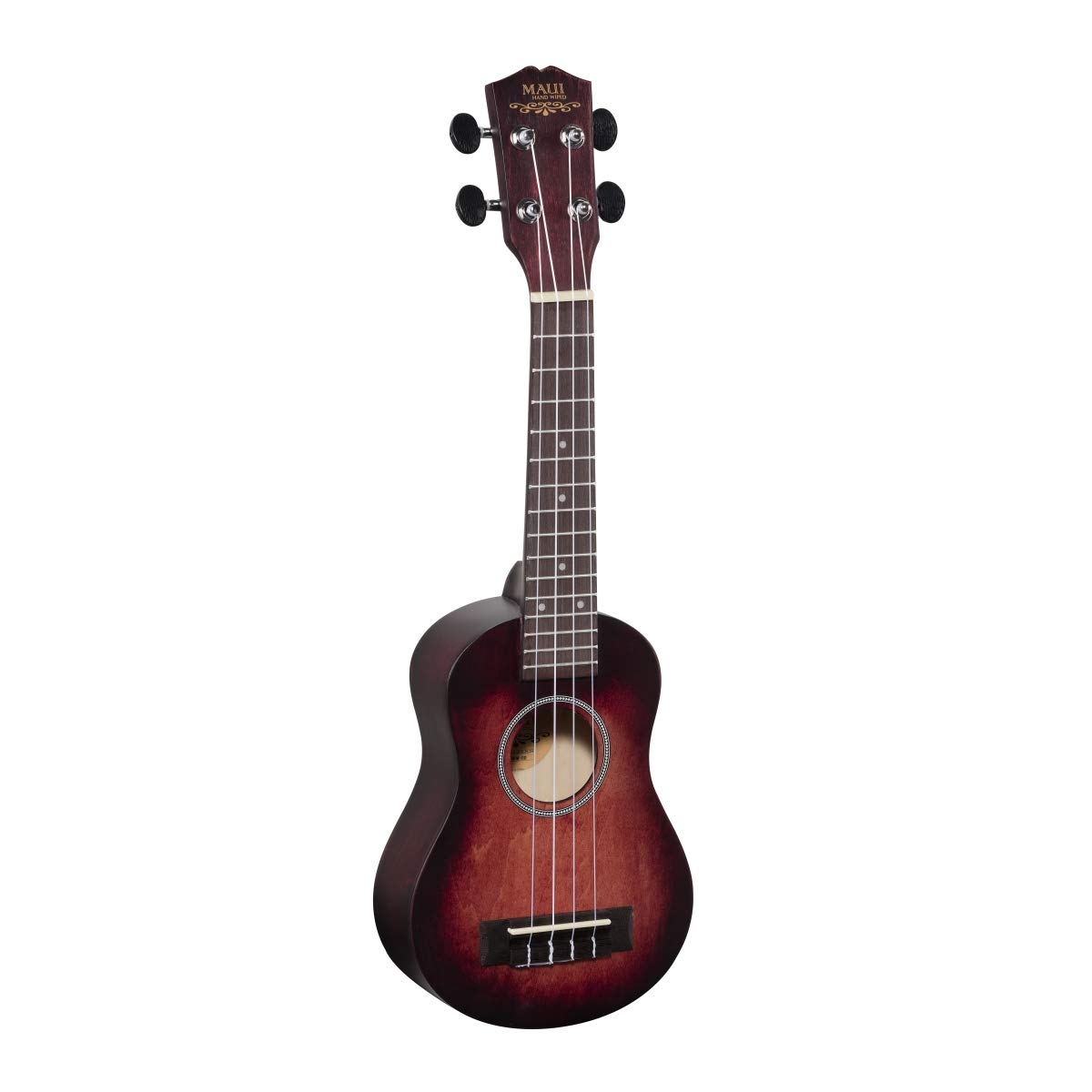 Ręcznie wykończone ukulele sopranowe - czerwone