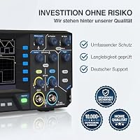 PeakTech P 1400 - Kompaktes Digitales Oszilloskop 2 Kanal - Oscilloscope 5 MHz Bandbreite - schnelle 100 MS/s Sampling-Rate - USB-Anschluss, inklusive PC-Software, XY-Darstellung & Zoom - Schwarz – Ansicht 7