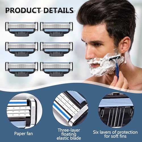 20 Stück Mach-3 Rasierklingen, Ersatzklingen für Nassrasierer Herren, Mach-3 Klingen Nachfüllungen Rasierklinge, Mach-3 Rasierer Klingen, Geeignet zur Reinigung von Bart und Körperhaaren