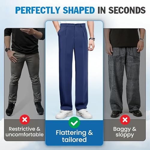 Fleurosta Mens Pants, Easemotions Super Stretch Ice Silk Comfort Everyday Pants Casual Relaxed Fit Breathable2
