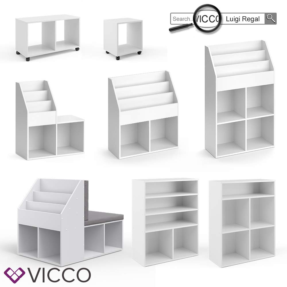 Vicco Rollcontainer für Faltbox Bürocontainer Aktenregal Büroregal Aktenschrank (1 Fach)