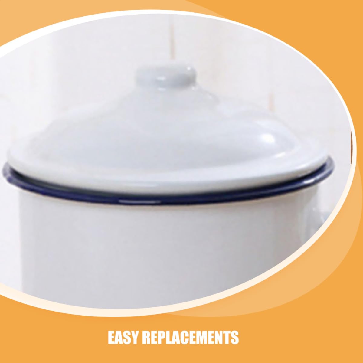 Generico Set 5 Copritazza Smaltati Rotondi in Ceramica, Coperchi per Tazze da Tè e Acqua, Accessori per Bicchieri da Caffè, Ricambi Riutilizzabili per Casa e Ufficio