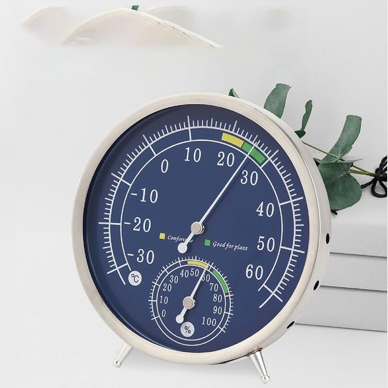 Metal Stainless Steel Casing Wall-Mounted Temperature Humidity Meter Mechanical Hygrometer