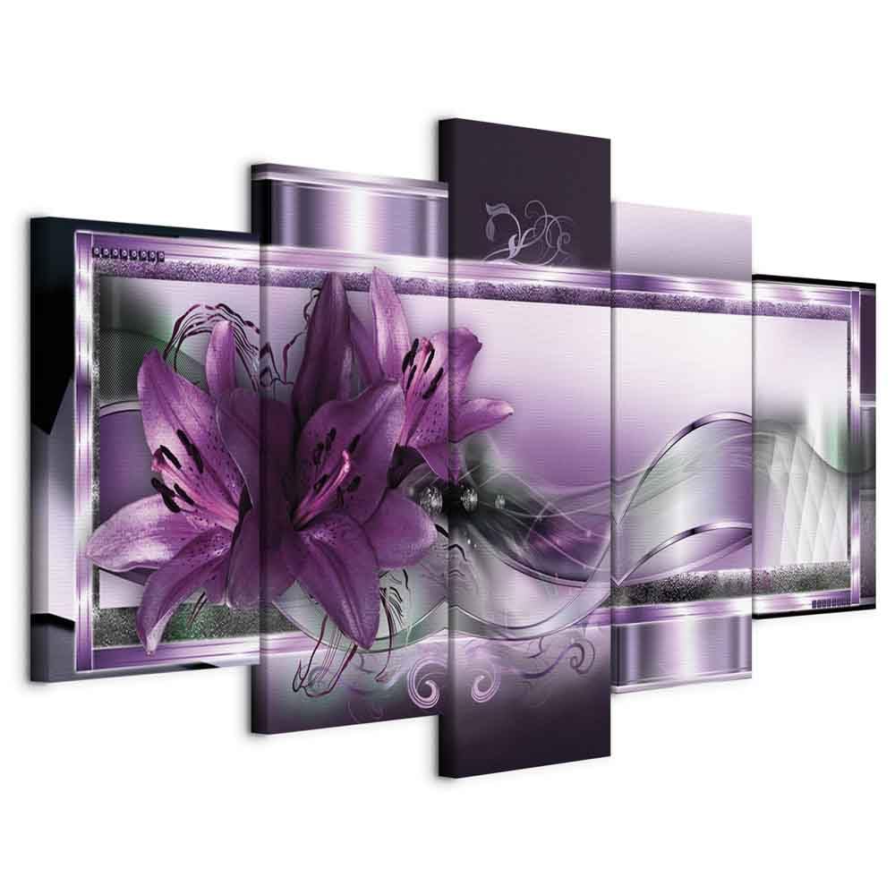B&D XXL - Quadri Moderni per Soggiorno Grandi, Fiori Astratto, 200x100 cm