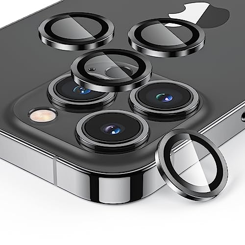 SPARIN 4 Stück Kameraschutz für iPhone 13 Pro und iPhone 13 Pro Max, 9H Härte Gehärtetes Glas Kamera Schutz Protector HD-Klarheit, Graphit
