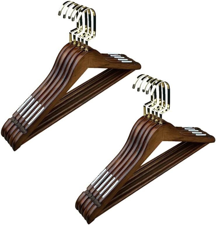Hangers Coat Retro Wood Rack Hanger Adult Clothes Support Pants Rack Seamless Clothes for Hanger Suitable for Hotel Space Saving,