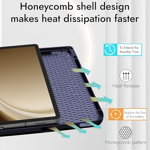 Image of TGK Case for Samsung Galaxy Tab A11+ Plus 11 Inch 2025 Cover /Galaxy Tab A9 Plus 2023 Trifold Smart Stand Flip Cover (Blue)