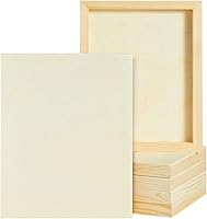 Vista 1 de Juvale Wood Canvas Boards - 8x10 in, Light Brown Pine, 0.85 in Thick, 6-Pack - Wood Canvas Blanks for Crafts - Deep Frame Panels