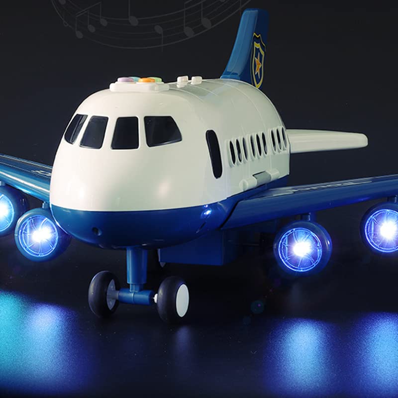 Juguete Modelo de avión sobre el tema de los niños con luces y sonidos para el reconocimiento de escenas de juego de rol - Juguete de avión grande de 40 Cm para niños (Tema de policía)