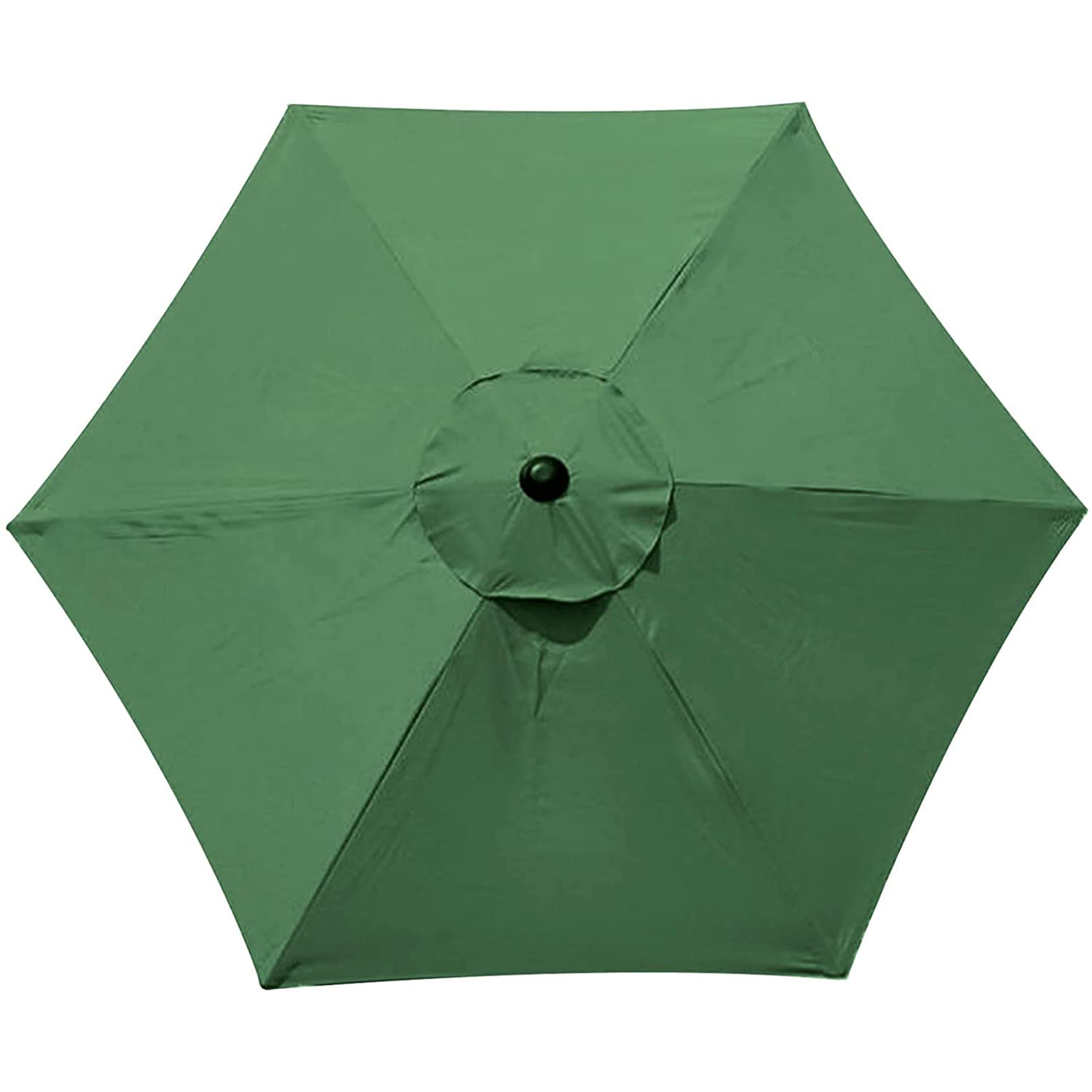 6 Ribs Sun Umbrella Replacement Canopy, UV-Block Polyester Fabric Patio Parasol Umbrella Replacement Cover, Garden Parasol Canopy Cover for Garden Parasol Canopy (Green,2M / 6.56Ft)