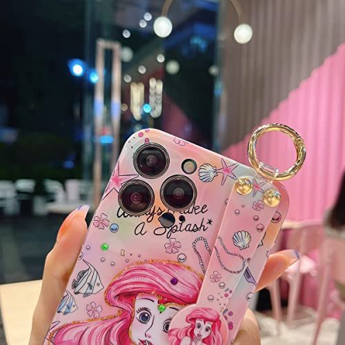 Meishangmei For Iphone 14 Pro Max Case 6.7 Inch Sparkle Bling With Strap Stand Cute Pattern Imd Design Silicone Shockproof Protective Glitter Cases Cover For Girls And Women - Mermaid #TOP3