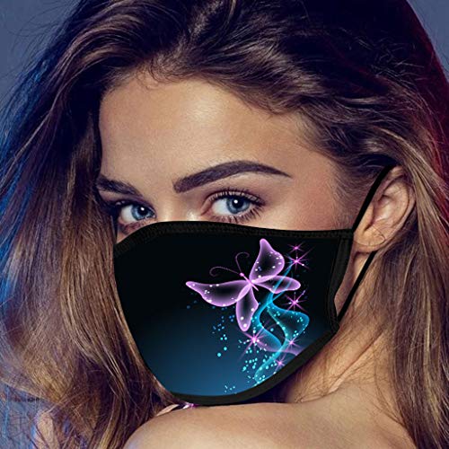 Preisvergleich Produktbild AQ89 Glänzend Strass Mundschutz Diamant Print Waschbar Wiederverwendbar Stoff Mund-Nasen Bedeckung Atmungsaktiv Halstuch Schals für Damen Glitzer Mundschutz Mode Face Halstuch Schals (D)