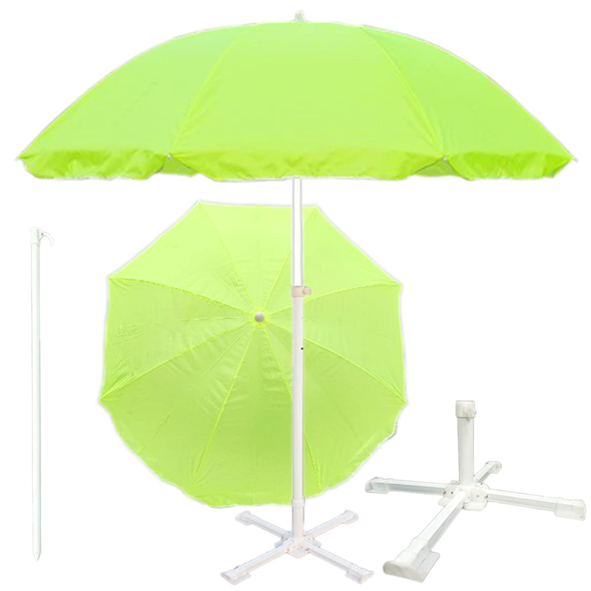 RAINPOPSON Garden Umbrella with Stand 12 feet Outdoor Big Size Double Kmani Support Waterproof & UV Protaction Heavy Duty Garden Umbrella (Light Green) - Image 4 thumbnail