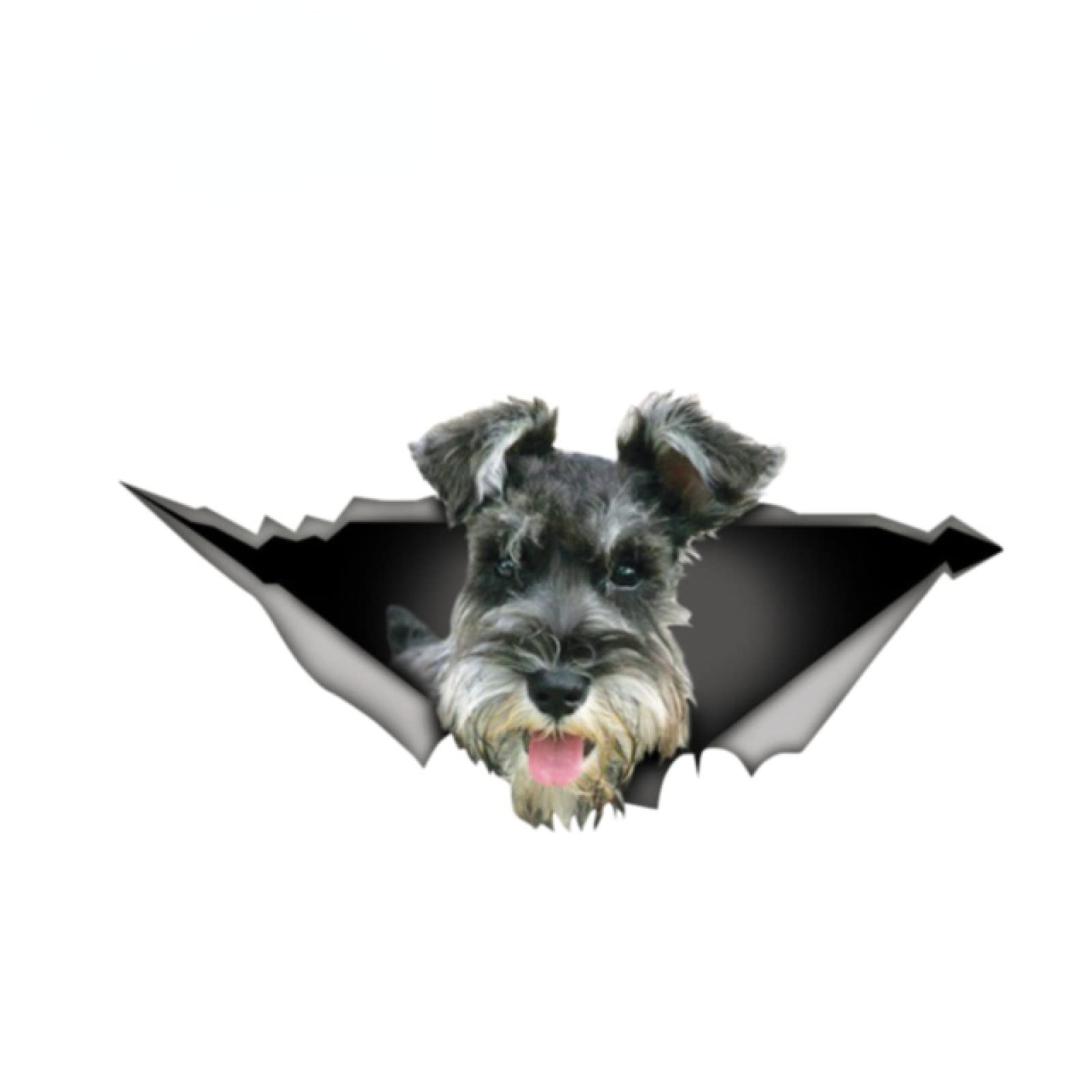 Adesivo per auto West Highland White Terrier, 15 cm (5,9 pollici) West Highland White Terrier 3D strappato, riflettente per animali domestici, cane, divertente decorazione personalizzata