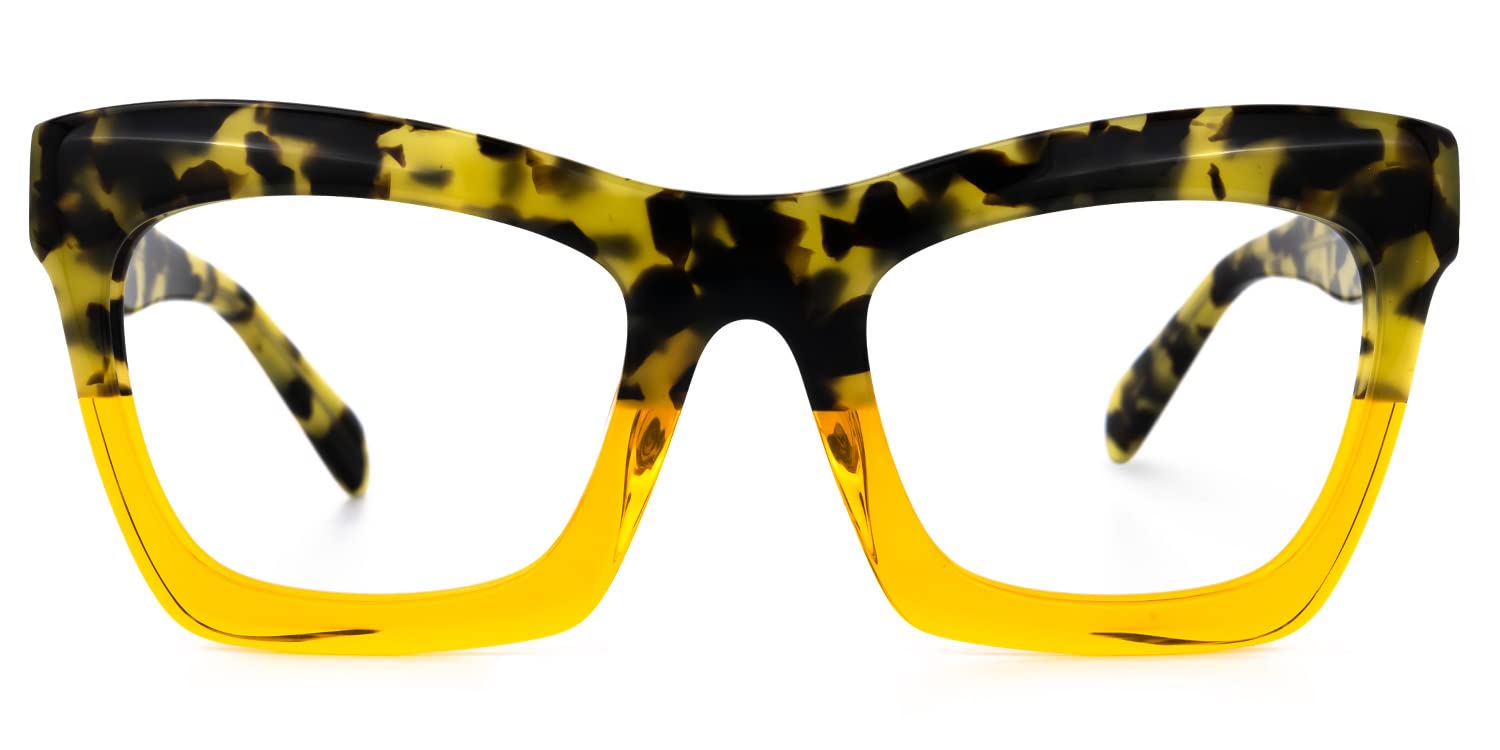Zeelool Stylish Vintage Oversized Square Glasses for Women with Non-prescription Clear Lens Benitez ZWA035804