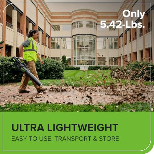 Image of Greenworks 82V Brushless (760 CFM / 140 MPH) Cordless Leaf Blower, 4.0Ah Battery and Dual Port Charger (Great for Landscapers and Professionals)