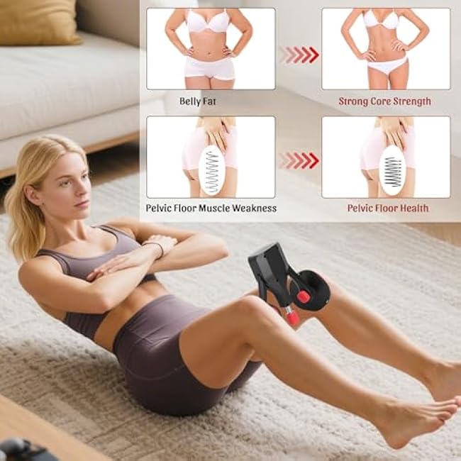 Thigh Master Thigh Exerciser, Hip & Inner Thigh Exercise Equipment, Muscle Trainer with Band, Thigh Exercise Workout Equipment for Home Workouts (White)