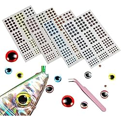 Cebo Para Pescar Viejas DIKEBAO 732 Pcs Ojos 3D para Señuelos de Pesca Ojos para Peces Artificiales Realista Señuelo de Pesca Ojos Señuelos Pesca 3/4/5/6mm Fishing Lures Eyes para Hacer Cebo de Pesca, 12 Estilos Diferentes