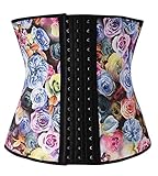 SHAPERX Waist Trainer for Women - Breathable Short Torso 25 Steel Boned Latex Waist Cincher Corset Slimming Hourglass Body Shaper, (SZ11300-Black, 2XL)