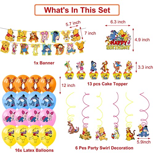 OULUN Birthday Party Supplies For Winnie the Pooh ,Pooh bear Theme Party Decoration - Image 4