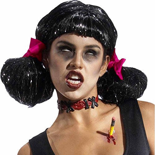 Rubie's Costume Zombie Shop School Girl Wig, Black, One Size