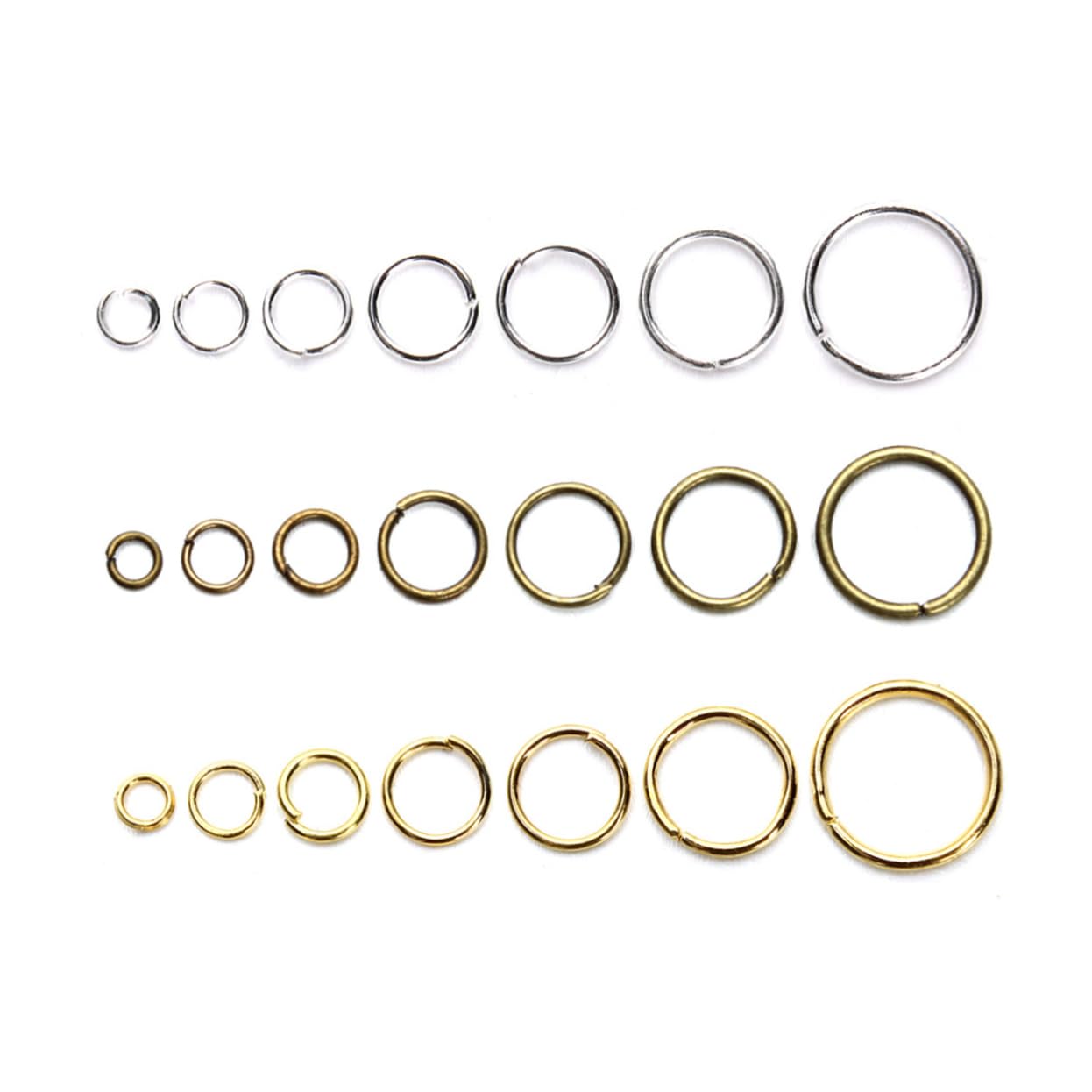 Operitacx 3stücke Schmuckherstellung Silberne Sprungringe Geschlossene Verbindungselemente Für Armbänder Halsketten Und Charms Schmuckzubehör Größenvielfalt