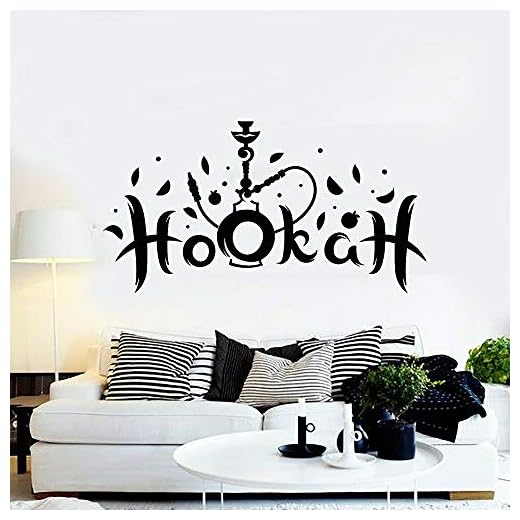 Vattenpipa Shisha Rökning Tobak Väggdekal Arabiska Lounge Dekor Väggdekaler Vinyl Hem Vardagsrum Dekoration Tapeter 79x42cm