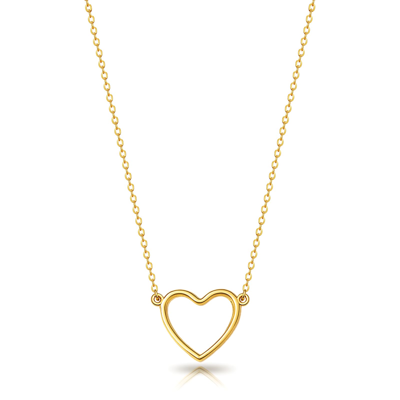 Cute Heart Necklace 18k Gold/Silver Plated Tiny Heart Pendant Choker Necklaces Gold Love Heart Chain Necklace for Women Dainty Gold Jewelry Valentines Day Gifts for Women Girls Teen Girls