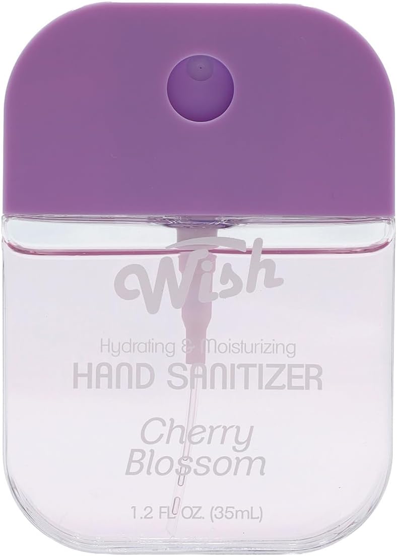 Primal Elements Wish Hydrating Hand Sanitizer, Cherry Blossom Scent, 1.2 fl oz, 500 Sprays (12 Pack)