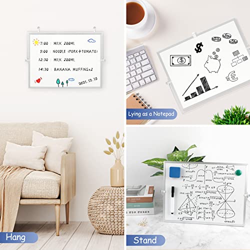 Eoout Table Top Dry Erase White Board With Stand For Kids, 12"X16", Small Portable 10 Markers, 6 Magnets, 1 Eraser, Magnetic Whiteboard, Double-Sided White Board #TOP5