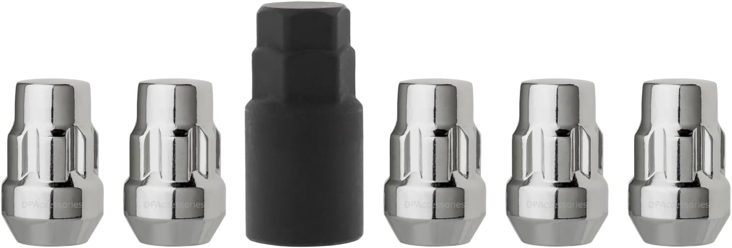 DPAccessories Locking Lug Nuts Compatible with 2021-2026 Ford Bronco | for Factory Aluminum Wheels Only | Set of 5 Black Wheel Locks & 1 Key | DFOBRO06F-BK/LK1